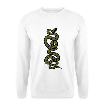 Schlange Python grün - Unisex Pullover - Weiß - Vorne - Alina (178cm) & Michal (187cm)