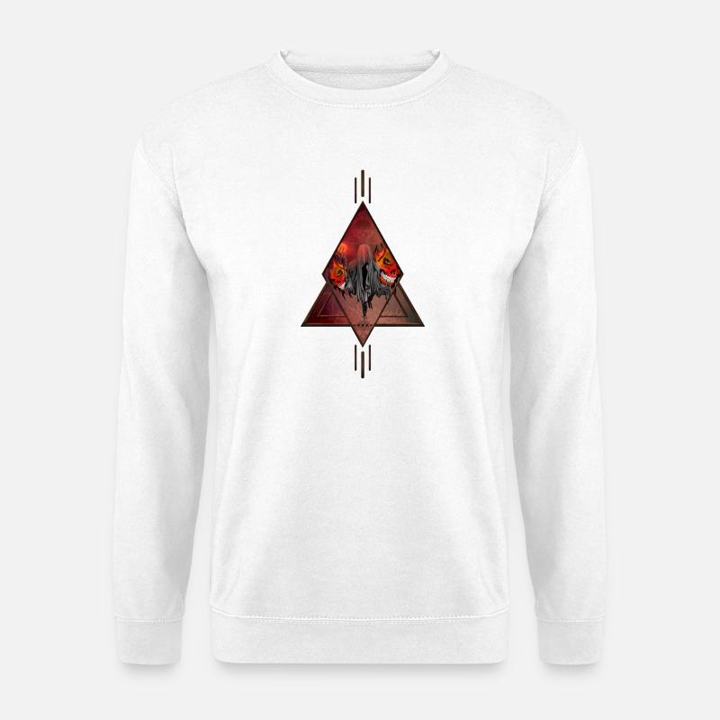 Beeindruckendes Skelett mit Totenköpfen. - Unisex Pullover - Weiß