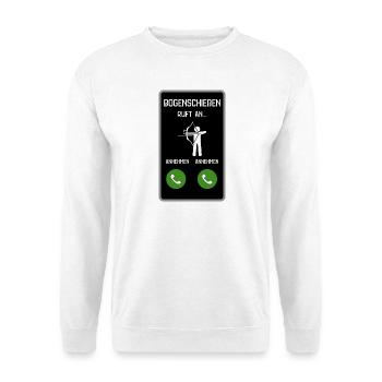 Bogenschießen ruft an - Unisex Pullover - Weiß - Vorne