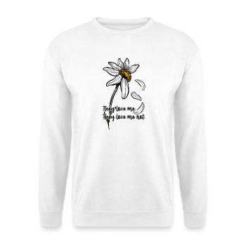 Schwarzweiße Gänseblümchen mit goldenem Zentrum - Unisex Pullover - Weiß - Vorne