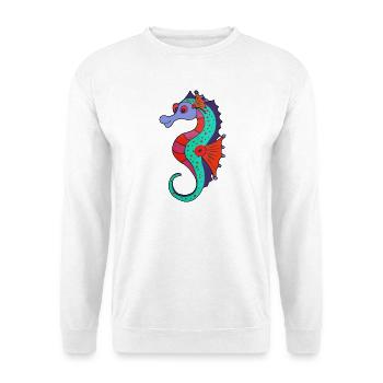 Fiery seahorse in fresh colors - Unisex Sweatshirt - white - Front