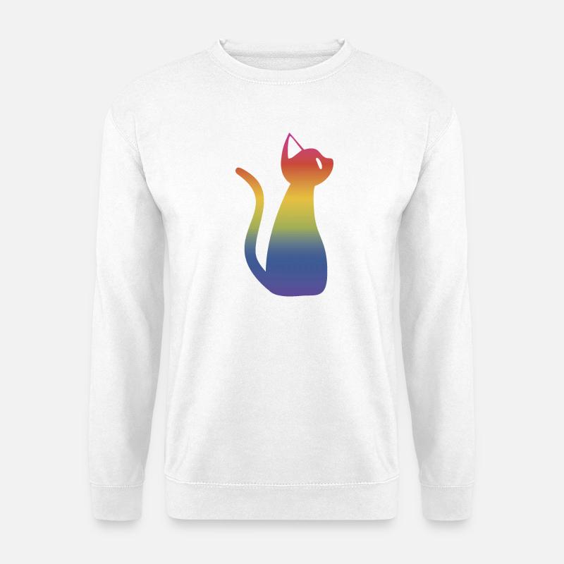 Regenbogen Katze - Unisex Pullover - Weiß