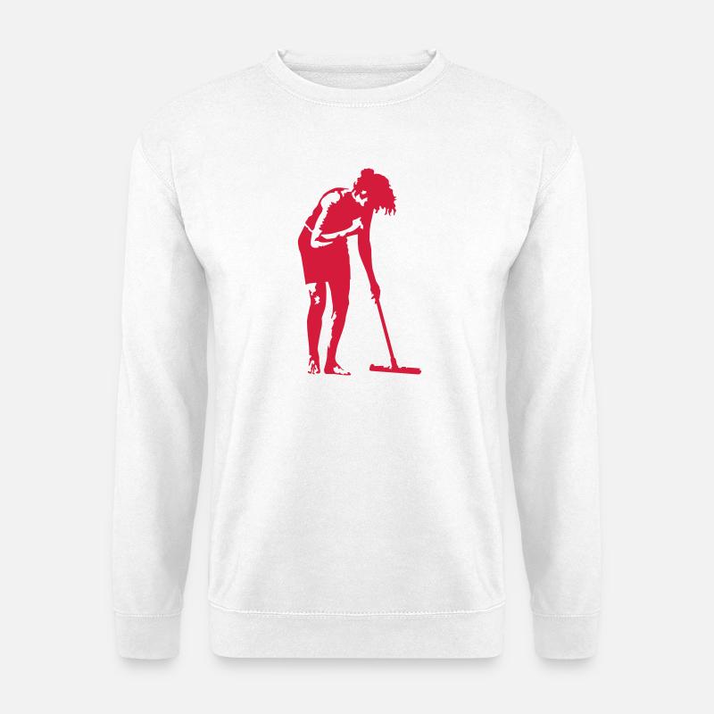 Frau beim Putzen - Unisex Pullover - Weiß
