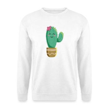 Cute Cactus with Flower - Unisex Sweatshirt - white - Front