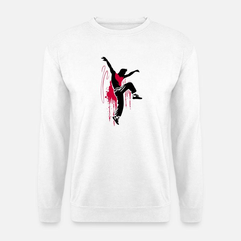 Breakdancer Dancer Silhouette in Red Black - Unisex Sweatshirt - white