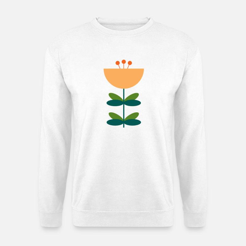 Abstraktes Blüten-Illustrationsdesign - Unisex Pullover - Weiß