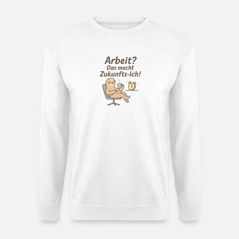 Zukunftsorientiertes Arbeitstier Motiv - Unisex Pullover - Weiß