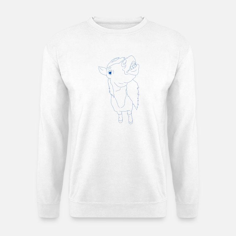 Lustiges Pferd mit offenem Maul - Unisex Pullover - Weiß