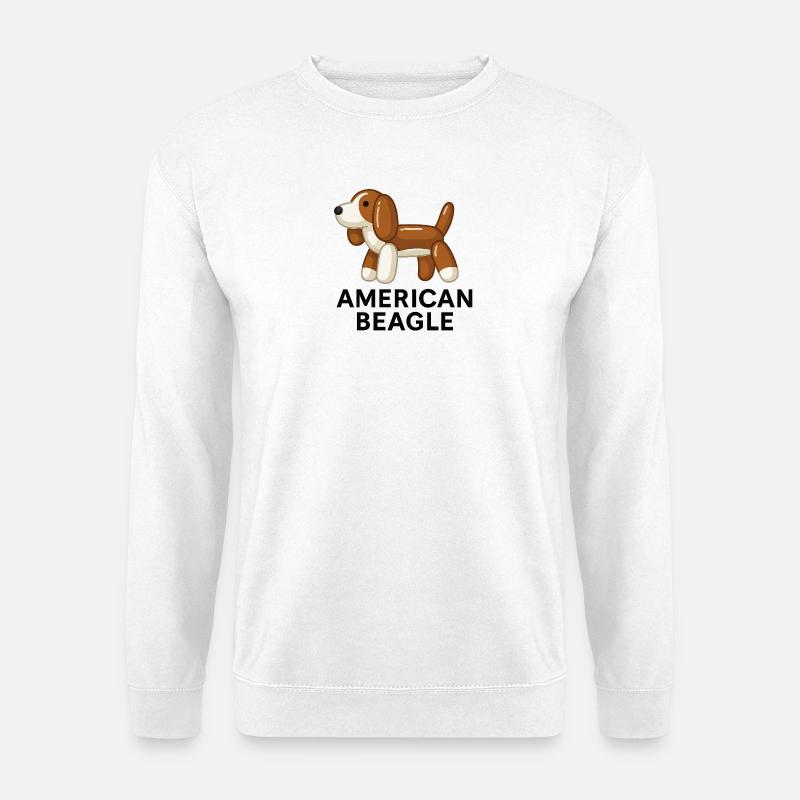 American Beagle – Lustiger Hund - Unisex Pullover - Weiß