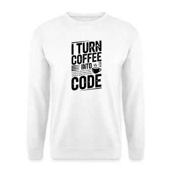 Ich verwandle Kaffee in Code - Unisex Pullover - Weiß - Vorne