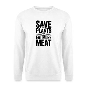 Rettet die Pflanzen, esst mehr Fleisch - Unisex Pullover - Weiß - Vorne