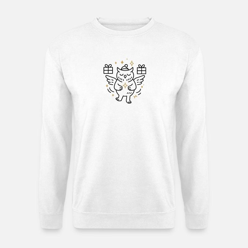 Magische Eulenfreude mit Sternen - Unisex Pullover - Weiß