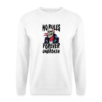 T-shirt tête de mort pas de règles pour toujours ininterrompu - Sweat-shirt Unisexe - blanc - Devant