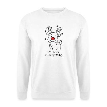Renne Rudolph Joyeux Noël doux - Sweat-shirt Unisexe - blanc - Devant