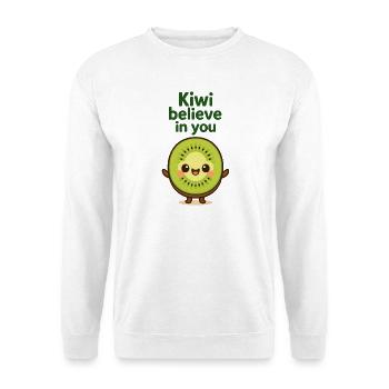 Kiwi glaubt an dich - Unisex Pullover - Weiß - Vorne