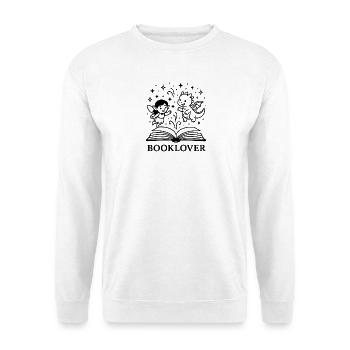 Booklover Fantasy T-Shirt – Sweet Fairy & Dragon from - Unisex Sweatshirt - white - Front