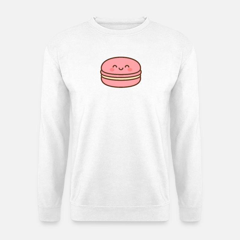 Kawaii-Pink-Lächeln-Macaron - Unisex Pullover - Weiß