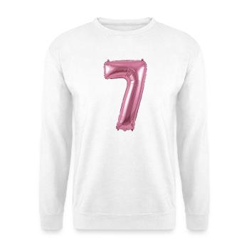 7th Birthday Shirt, Seventh Birthday Helium - Unisex Sweatshirt - white - Front