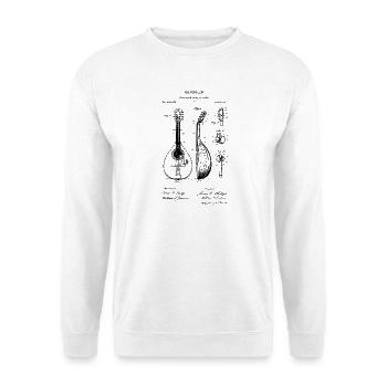Mandolinen-Vintage-Bauplan - Unisex Pullover - Weiß - Vorne
