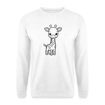 Bébé girafe mignonne – Noir & Blanc - Sweat-shirt Unisexe - blanc - Devant