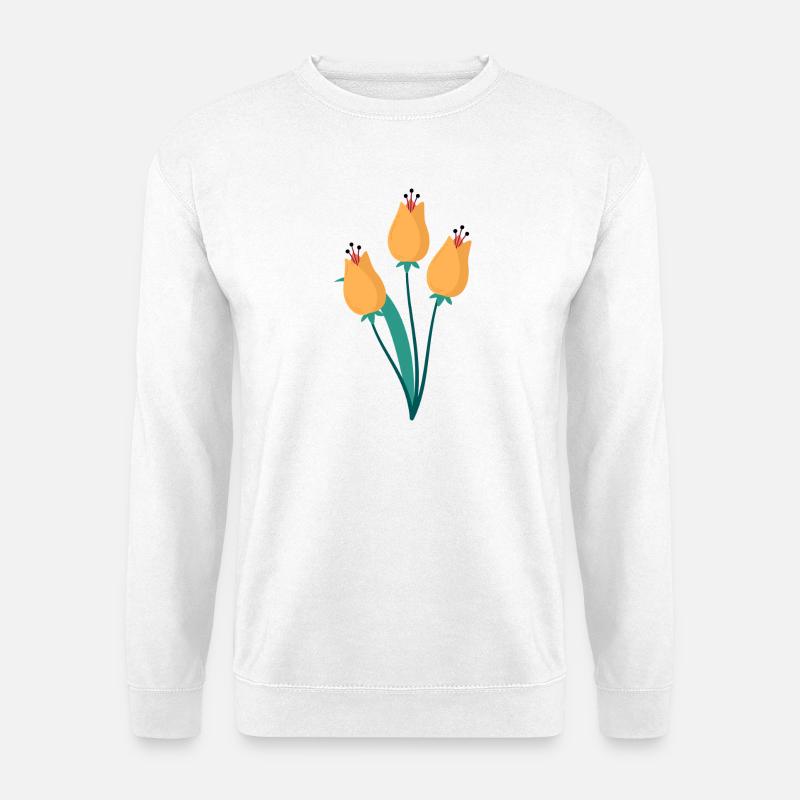 Tulpen-Trio Illustration - Unisex Pullover - Weiß