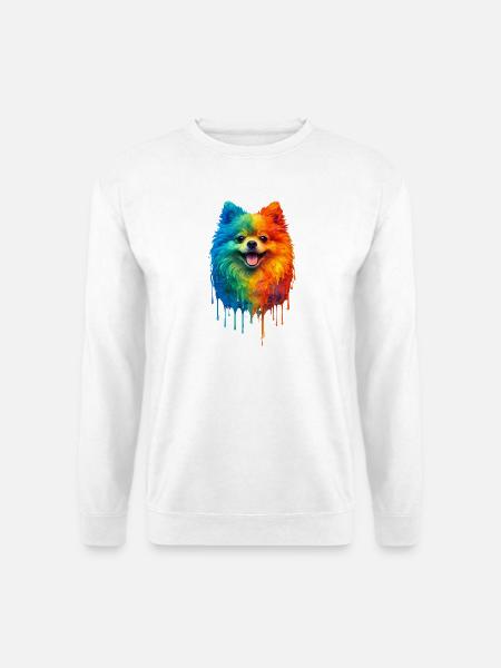 Pomeranian in bright colours - Unisex Sweatshirt - white
