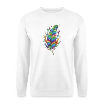 Rainbow Feather Color Explosion - Unisex Sweatshirt - white - Front