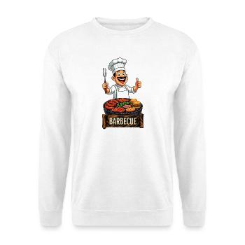 Cuisez au barbecue rond - Sweat-shirt Unisexe - blanc - Devant