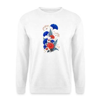 Fleurs Bleues et Dahlias Sauvages - Sweat-shirt Unisexe - blanc - Devant