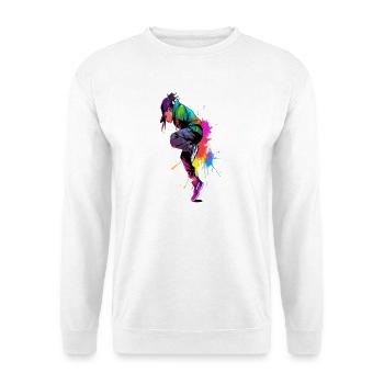 Street Dancer Colorful Paint Splash Hip Hop Art - Unisex Pullover - Weiß - Vorne - Alina (178cm) & Michal (187cm)