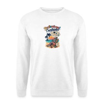 Professional Overthinker - Unisex Pullover - Weiß - Vorne - Alina (178cm) & Michal (187cm)