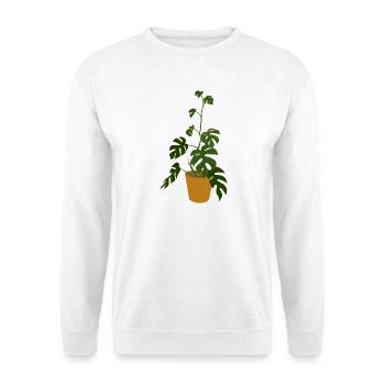 Monstera Deliciosa - Unisex Pullover - Weiß - Vorne - Alina (178cm) & Michal (187cm)
