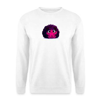 Nerz-Puff mit Spinnennetz - Unisex Pullover - Weiß - Vorne - Alina (178cm) & Michal (187cm)