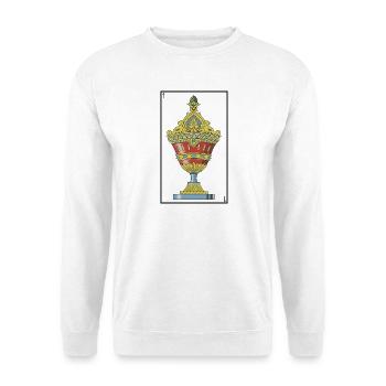 EINER DER BECHER - Unisex Pullover - Weiß - Vorne - Alina (178cm) & Michal (187cm)