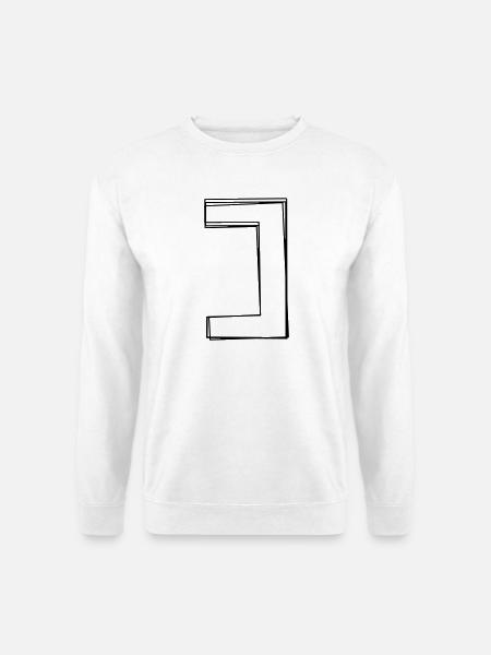 Eckige Klammer handgezeichnet - Unisex Pullover - Weiß
