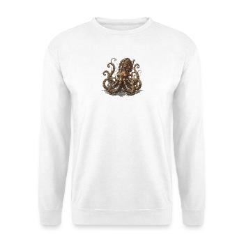 Octopus Steampunk Einfallsreichtum - Unisex Pullover - Weiß - Vorne - Alina (178cm) & Michal (187cm)