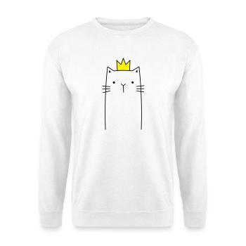 Cat with crown Prince princess gift - Unisex Sweatshirt - white - Front