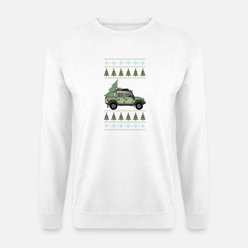 Defender Offroad Pickup - Weihnachtsbaum - Unisex Pullover - Weiß