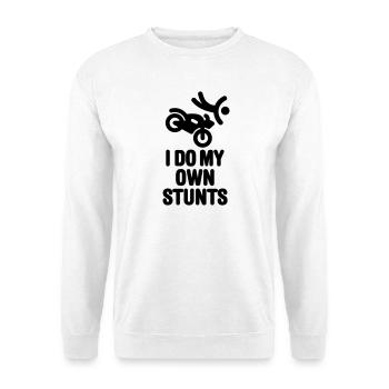 I do my own stunts motorcycle cruiser accident biker - Unisex Sweatshirt - white - Front
