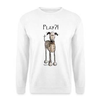 Play Galgo Espanol - Hund - Greyhound - Comic - Unisex Pullover - Weiß - Vorne
