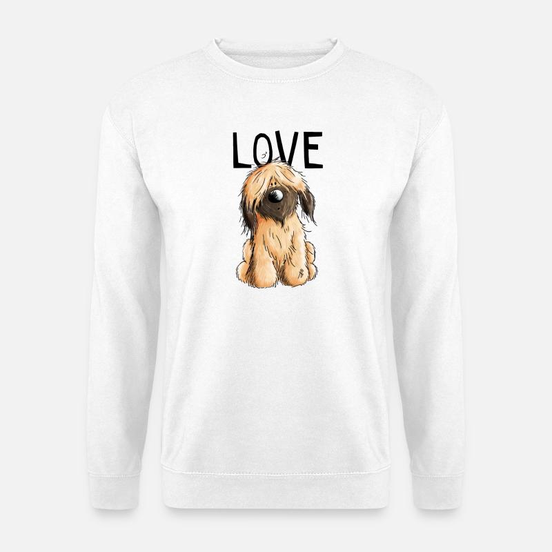 I Love my Briard - Hund - Briards - Geschenk - Unisex Pullover - Weiß