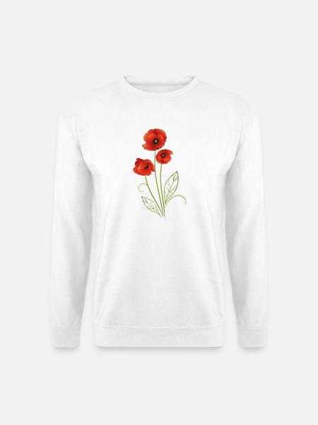 Rote Mohnblumen Mohn Sommer - Unisex Pullover - Weiß