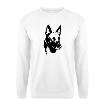 Tête de malinois - Sweat-shirt Unisexe - blanc - Devant