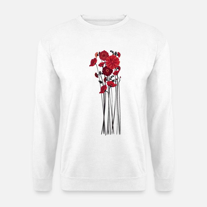 Illustration de fleurs de galets - Sweat-shirt Unisexe - blanc