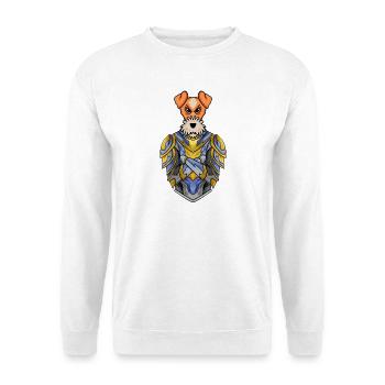 Knight Dog Dog Breed Fox Terrier with Armor - Unisex Sweatshirt - white - Front