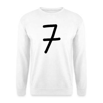 7 Nummer sieben Zahl schwarz Geburtstag - Unisex Pullover - Weiß - Vorne