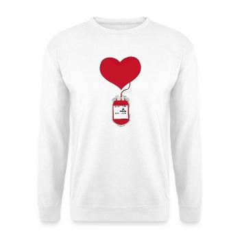 Blutspenden ist ein Akt der Liebe - Unisex Pullover - Weiß - Vorne