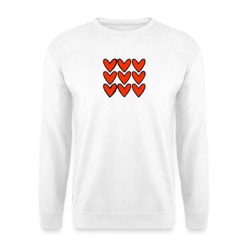 COUPLE. VALENTINE'S DAY. JUST MARRIED. HEART. Bachelorette party. - Unisex Sweatshirt - white - Front