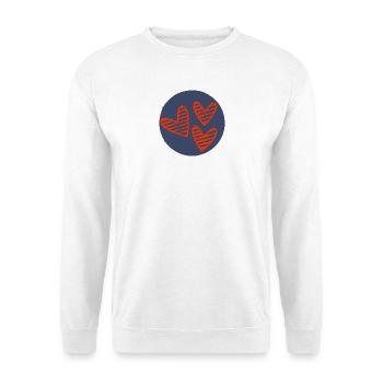 HERZ. HERZ. VALENTINSTAG. LIEBE. LIEBE. PAAR. - Unisex Pullover - Weiß - Vorne