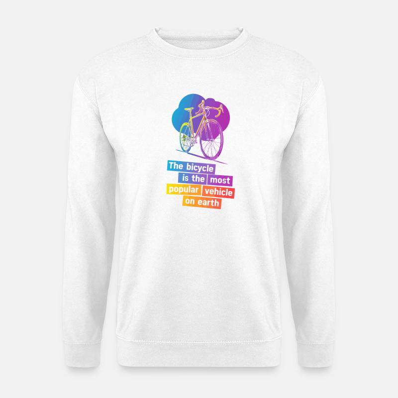 Buntes Fahrrad-Illustrationsdesign - Unisex Pullover - Weiß